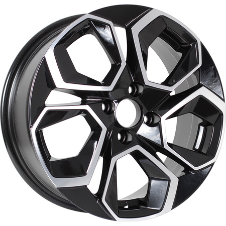 KDW KD1620 6,5x16 5*112 Et:45 Dia:57,1 Black_Front_Polished KDW KD1620 6,5x16 5*112 Et:45 Dia:57,1 Black_Front_Polished